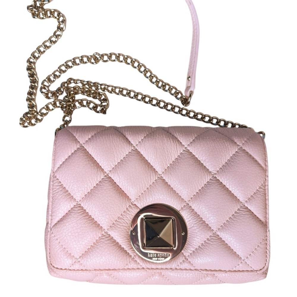 KATE SPADE Quilted Leather Crossbody Nag One Size in Pale Pink